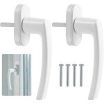 Lot de 2 poign�es de fen�tre en acier en plastique, serrure de fen�tre coulissante, poign�e de porte ...