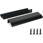 Lot de 2 poign�es de placard de cuisine noires en alliage d'aluminium, distance entre les trous : 320 ...