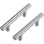 Lot de 2 poign�es de porte en acier inoxydable (100 x 10 x 32 mm), poign�es de tiroir pour meubles de ...