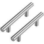 Lot de 2 poignes de porte en acier inoxydable (200 x 10 x 32 mm), poignes de tiroir pour meubles de ...