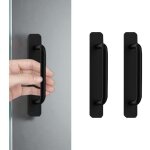 Lot de 2 poign�es de porte autocollantes en aluminium noir - pour cuisine, chambre � coucher, armoire, ...