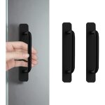 Lot de 2 poignées de porte autocollantes en aluminium noir - pour cuisine, chambre à coucher, armoire, ... Lot de 2 poignées de porte autocollantes en aluminium noir - pour cuisine, chambre à coucher, armoire, ...