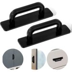 Lot de 2 poign�es de porte fran�aises autocollantes noires de 100 mm, sans per�age, pour meubles de cuisine, ...