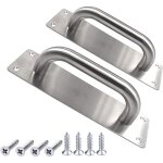 Lot de 2 poignes de porte de grange robustes en acier inoxydable de 20 cm pour abri de jardin, portail ...