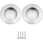 Lot de 2 poign�es rondes encastrables pour porte coulissante, en acier inoxydable bross� satin�, argent� ...