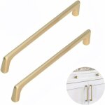 Lot de 2 poignes de tiroir de cuisine en laiton bross, quincaillerie moderne pour cuisine, chambre ...
