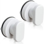 Lot de 2 poign�es � ventouse adh�sives pour porte et tiroir, mod�le � pression, blanc, petite taille