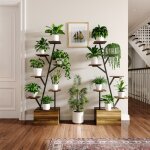 Lot de 2 porte - plantes forme d?arbre 140cm - lampes led de culture � spectre complet - 8 niveaux & ...