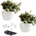 Lot de 2 pots de fleurs en r�sine � suspendre au mur vertical jardin salon montage mural fen�tre cuisine ...