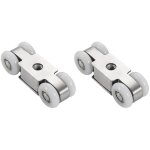 Lot de 2 poulies � 4 roues en acier inoxydable pour portes coulissantes en bois et en verre, rail de ...
