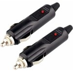 Lot de 2 prises de courant cc 12 v mle pour allume - cigare avec fusible rouge 10 a et indicateur d'alimentat ...