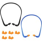 Lot de 2 protections auditives � arceau avec 5 paires de bouchons d'oreilles en silicone, r�duction du ...
