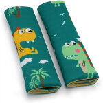 Lot de 2 prot�ge - �paules pour ceinture de s�curit� enfant, housses avec motif dinosaure