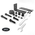 Lot de 2 rails de sol multifonctionnels r�glables � roulettes pour porte coulissante grange chambre garage ...