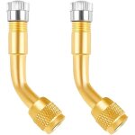 Lot de 2 rallonges de valve, adaptateur et angle de valve (135 degrs) pour voiture, moto, vlo, scooter ...