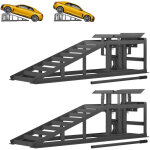 Lot de 2 rampes de levage voiture r�glables en acier 2000 kg gris