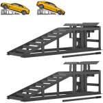 Lot de 2 rampes de levage voiture r�glables en acier 2000 kg gris