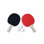 Lot de 2 raquettes et 3 balles pour table de ping - pong