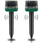 Lot de 2 r�pulsifs anti - taupes � �nergie solaire pour jardin, r�pulsif antiparasitaire �tanche ip65 ...