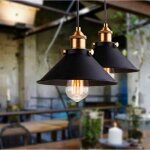 Lot de 2 retro lustre suspension industrielle e27 26cm lampe abat - jour metal luminaire restaurant cafe ...