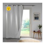 Cdaffaires - lot de 2 rideaux occultant double face 140 x 260 cm 100% microfibre obscure blanc