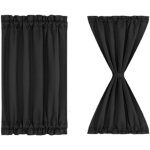 Lot de 2 rideaux occultants � passe - tringle coulissant pour porte, noir, 63, 5 x 101, 6 cm