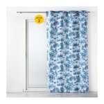 Douceur d'int�rieur - lot de 2 rideaux a oeillets 140 x 260 cm polyester imprim� amazonia bleu