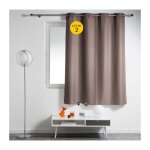 Cdaffaires - lot de 2 rideaux spécial petites fenêtres 140 x 180 cm essentiel taupe Cdaffaires - lot de 2 rideaux spécial petites fenêtres 140 x 180 cm essentiel taupe