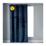 Lot de 2 rideaux tamisant 140 x 240 cm velours doux velvetine bleu