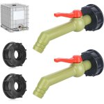 Lot de 2 robinets ibc et robinet � boisseau sph�rique ibc, robinet ibc 1  avec robinet d'�coulement � ...
