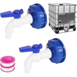 Lot de 2 robinets ibc, raccords 3 / 4  et 1 / 2 , accessoires de r�servoir ibc, robinet de jardin, pour ...