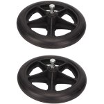 Lot de 2 roues de fauteuil roulant de 18 cm (7 pouces) en caoutchouc silencieux, pi�ce de rechange pour ...
