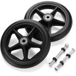 Lot de 2 roues de rechange en caoutchouc de 15, 2 cm pour fauteuil roulant, dambulateur, marcheur, roulettes ...