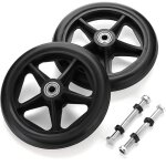 Lot de 2 roues de rechange en caoutchouc de 15, 2 cm pour fauteuil roulant, d�ambulateur, marcheur, roulettes ...