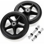 Lot de 2 roues de rechange en caoutchouc de 6 pouces pour fauteuils roulants, dambulateurs, rollators, ...
