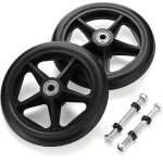 Lot de 2 roues universelles antid�rapantes 15 2 cm pour fauteuil roulant d�ambulateur marcheur noir