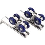 Lot de 2 roulettes pour porte coulissante, poulies, rail de suspension en bois pour armoire.