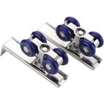 Lot de 2 roulettes pour porte coulissante, poulies, rail de suspension en bois pour armoire.