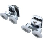 Lot de 2 roulettes de porte en verre pour porte de douche - roues doubles en alliage de zinc massif de ...