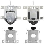 Lot de 2 roulettes de rechange pour portes coulissantes, kit coulissant avec guides en nylon et amortisseur ...