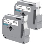 Lot de 2 rubans blanc compatible brother p - touch mk221 - etiquette 9mm x 8m phonillico
