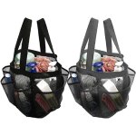 Lot de 2 sacs de douche en maille � s�chage rapide, 8 poches, organiseur de bain avec 2 poign�es de suspension ...