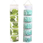 Alovez - lot de 2 sacs de rangement suspendus à la porte, organiseur mural imperméable en tissu lin, ... Alovez - lot de 2 sacs de rangement suspendus à la porte, organiseur mural imperméable en tissu lin, ...