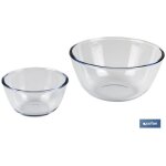 Lot de 2 saladiers en verre borosilicate mod�le baryt� 800 ml - 2700 ml
