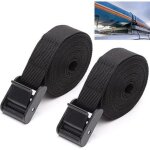Lot de 2 sangles d'arrimage - 25 mm x 2 m de long - noir - design pointu - sangle de fixation rglable ...