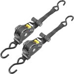 Lot de 2 sangles � cliquet r�tractables automatiques - 3, 3 m x 25 mm - force de serrage 680 kg - pour ...