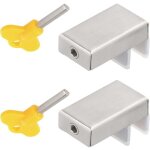 Lot de 2 serrure baie vitr�e coulissante, verrou cale fen�tre coulissante en acier inoxydable, r�glables ...