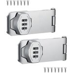Lot de 2 serrures de scurit pour portes coulissantes, serrures rotatives  combinaison argentes pour ...