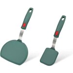 Lot de 2 spatules � poisson flexibles en silicone - spatules fendues pour cr�pes antiadh�sives - r�sistantes ...