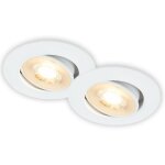 Lot de 2 spots encastrables led spots encastrables led plats orientables blanc chaud